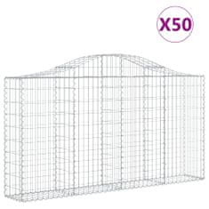 Vidaxl Klenuté gabionové koše 50ks 200x30x100/120cm pozinkované železo