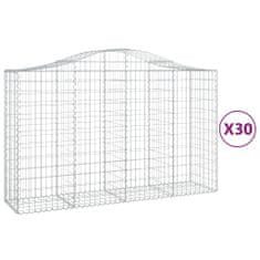 Vidaxl Klenuté gabionové koše 30ks 200x50x120/140cm pozinkované železo