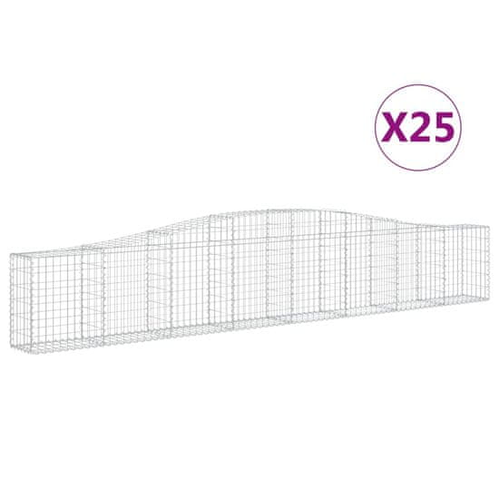 Vidaxl Klenuté gabionové koše 25 ks 400x30x60/80 cm pozinkované železo