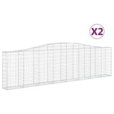 Vidaxl Klenuté gabionové koše 2 ks 400x30x100/120cm pozinkované železo