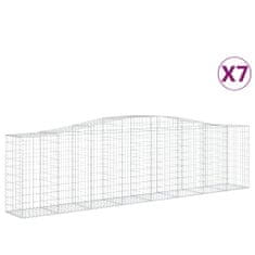 Vidaxl Klenuté gabionové koše 7 ks 400x50x100/120cm pozinkované železo