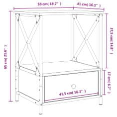 Greatstore Noční stolek hnědý dub 50 x 41 x 65 cm kompozitní dřevo