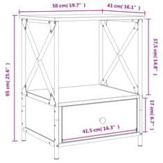 Greatstore Noční stolek dub sonoma 50 x 41 x 65 cm kompozitní dřevo