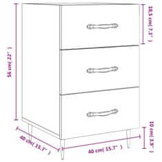 Vidaxl Noční stolek šedý sonoma 40 x 40 x 66 cm kompozitní dřevo