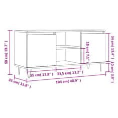 Vidaxl TV skříňka šedá sonoma 104 x 35 x 50 cm kompozitní dřevo