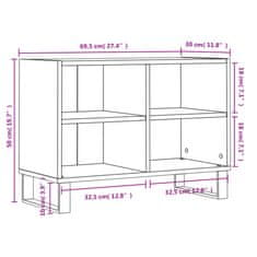 Vidaxl TV skříňka hnědý dub 69,5 x 30 x 50 cm kompozitní dřevo