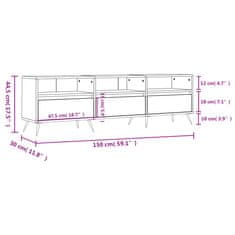 Vidaxl TV skříňka černá 150 x 30 x 44,5 cm kompozitní dřevo