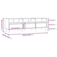 Vidaxl TV skříňka šedá sonoma 150 x 30 x 44,5 cm kompozitní dřevo