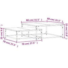 Vidaxl Hnízdové konferenční stolky 2 ks hnědý dub kompozitní dřevo