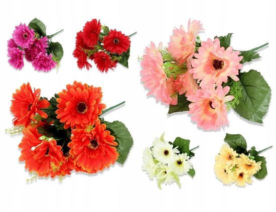 BTS Umělá kytice gerber do vázy 32 cm