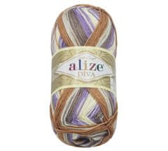 Alize Příze DIVA BATIK - 100g / 350 m - bílá, béžová, fialová