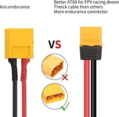 YUNIQUE GREEN-CLEAN XT60 prodlužovací kabel 1.2MT 16AWG XT60 samec na samici konektor pro RC lipo baterie dálkové ovládání FPV drone