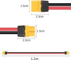 YUNIQUE GREEN-CLEAN XT60 prodlužovací kabel 1.2MT 16AWG XT60 samec na samici konektor pro RC lipo baterie dálkové ovládání FPV drone