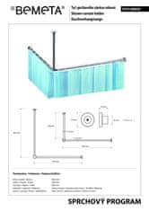 BEMETA BEMETA Tyč sprchového závěsu rohová, 900x900 mm - LESK 101120042 - Bemeta