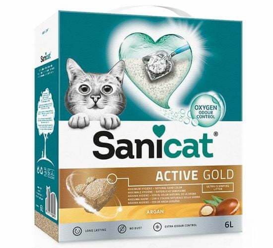 Fine Cat Sanicat Active Gold Argan fragrance hrudkující kočkolit 6l