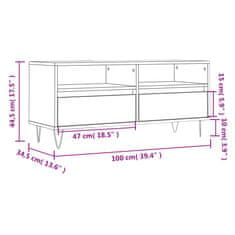 Vidaxl TV skříňka kouřový dub 100 x 34,5 x 44,5 cm kompozitní dřevo