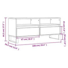 Vidaxl TV skříňka bílá 100 x 34,5 x 44,5 cm kompozitní dřevo