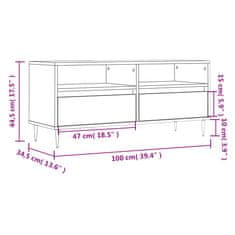 Vidaxl TV skříňka bílá vysoký lesk 100x34,5x44,5 cm kompozitní dřevo