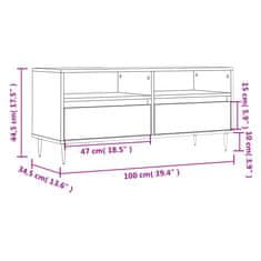 Vidaxl TV skříňka bílá 100 x 34,5 x 44,5 cm kompozitní dřevo