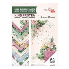 Kraftika Sada oboustranných papírů a4 (8ks) - king protea, rosa