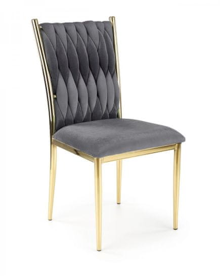 Halmar Designová židle Leona šedá/zlatá