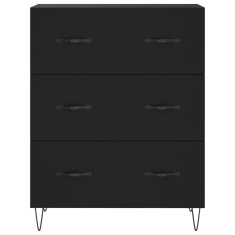 Greatstore Skříň highboard černá 69,5 x 34 x 180 cm kompozitní dřevo