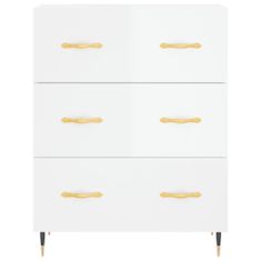 Vidaxl Skříň highboard lesklá bílá 69,5 x 34 x 180 cm kompozitní dřevo