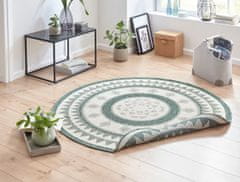 NORTHRUGS Kusový koberec Twin Supreme 103415 Jamaica green creme kruh – na ven i na doma 140x140 (průměr) kruh