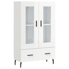 Greatstore Skříň highboard lesklá bílá 69,5 x 31 x 115 cm kompozitní dřevo