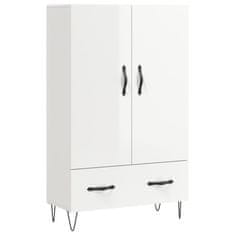 Greatstore Skříň highboard lesklá bílá 69,5 x 31 x 115 cm kompozitní dřevo