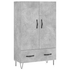 Greatstore Skříň highboard betonově šedá 69,5x31x115 cm kompozitní dřevo