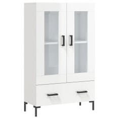 Greatstore Skříň highboard lesklá bílá 69,5 x 31 x 115 cm kompozitní dřevo