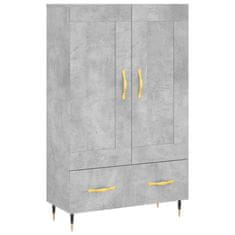 Greatstore Skříň highboard betonově šedá 69,5x31x115 cm kompozitní dřevo