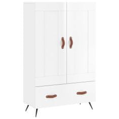 Greatstore Skříň highboard lesklá bílá 69,5 x 31 x 115 cm kompozitní dřevo