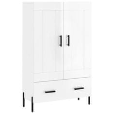 Greatstore Skříň highboard lesklá bílá 69,5 x 31 x 115 cm kompozitní dřevo