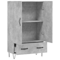 Greatstore Skříň highboard betonově šedá 69,5x31x115 cm kompozitní dřevo