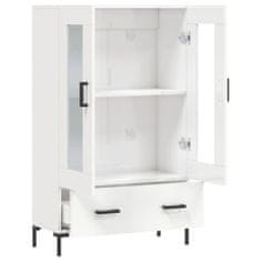 Greatstore Skříň highboard lesklá bílá 69,5 x 31 x 115 cm kompozitní dřevo