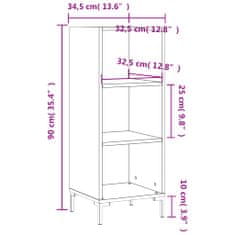 Vidaxl Příborník černý 34,5 x 32,5 x 90 cm kompozitní dřevo