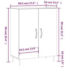 Vidaxl Příborník dub sonoma 69,5 x 34 x 90 cm kompozitní dřevo