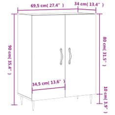 Vidaxl Příborník hnědý dub 69,5 x 34 x 90 cm kompozitní dřevo