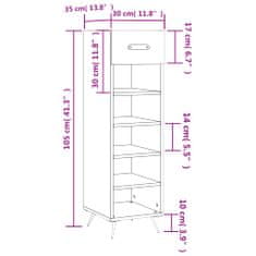 Greatstore Botník betonově šedý 30 x 35 x 105 cm kompozitní dřevo