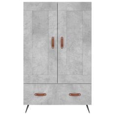 Greatstore Skříň highboard betonově šedá 69,5x31x115 cm kompozitní dřevo