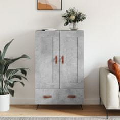 Greatstore Skříň highboard betonově šedá 69,5x31x115 cm kompozitní dřevo