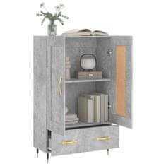 Greatstore Skříň highboard betonově šedá 69,5x31x115 cm kompozitní dřevo