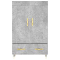 Greatstore Skříň highboard betonově šedá 69,5x31x115 cm kompozitní dřevo