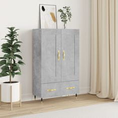 Greatstore Skříň highboard betonově šedá 69,5x31x115 cm kompozitní dřevo