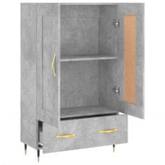 Greatstore Skříň highboard betonově šedá 69,5x31x115 cm kompozitní dřevo