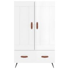 Greatstore Skříň highboard lesklá bílá 69,5 x 31 x 115 cm kompozitní dřevo