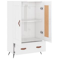 Greatstore Skříň highboard lesklá bílá 69,5 x 31 x 115 cm kompozitní dřevo