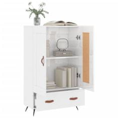 Greatstore Skříň highboard lesklá bílá 69,5 x 31 x 115 cm kompozitní dřevo